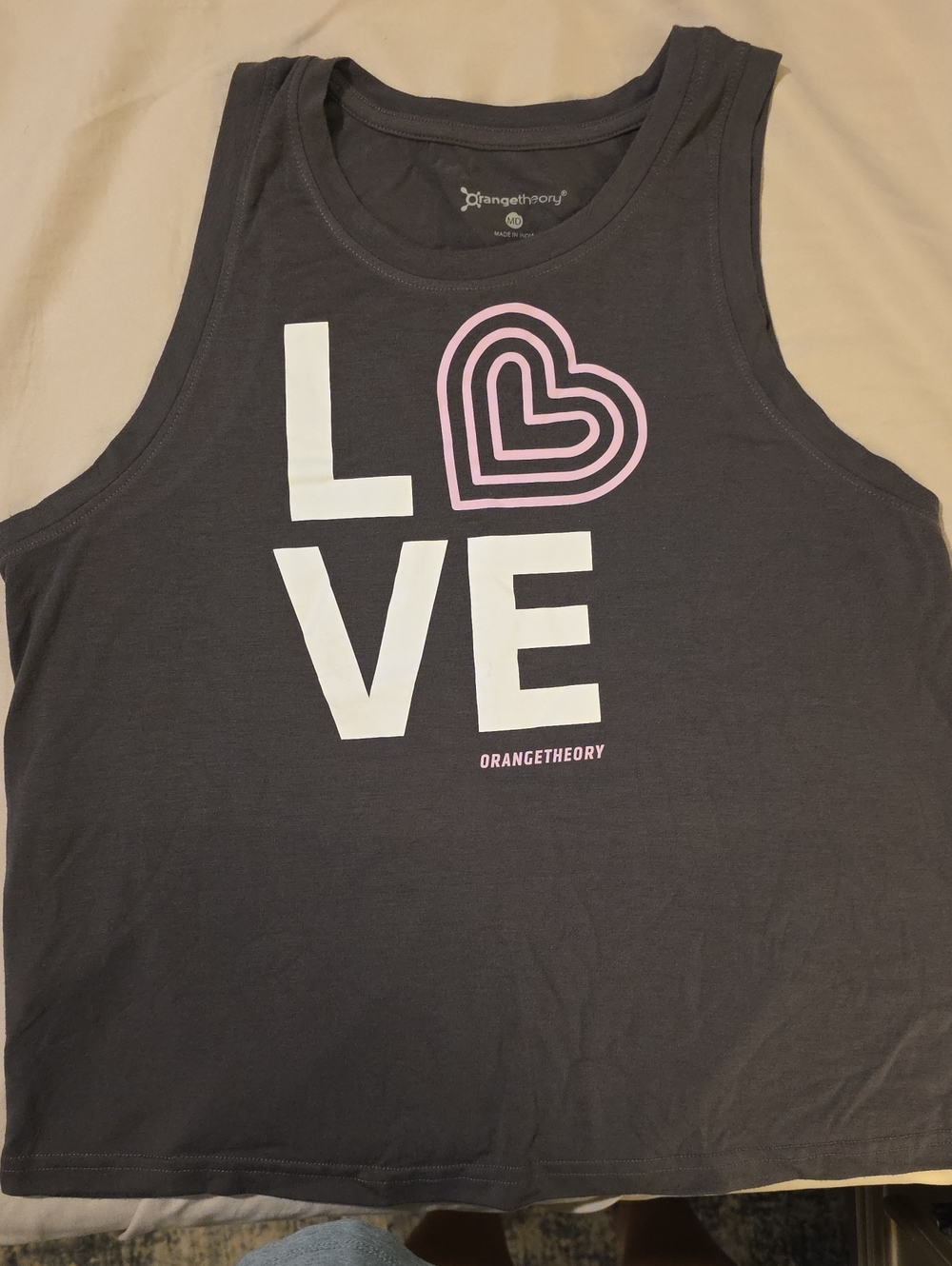 Orangetheory Women’s Charcoal Gray LOVE Graphic Tank
